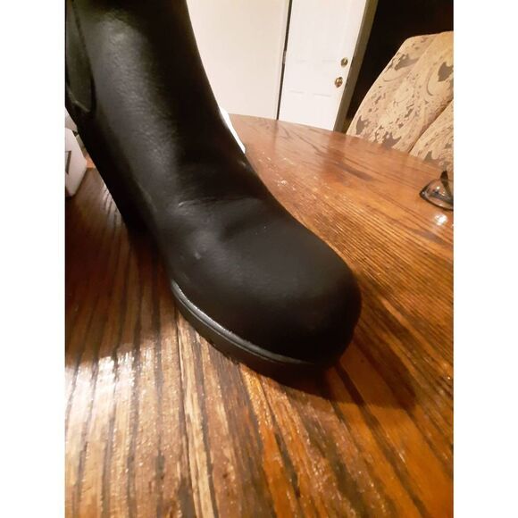 Size 9 Dream Pairs Black PU Fre Chunky High Heel Chelsea Ankle Boots Booties - Picture 9 of 12